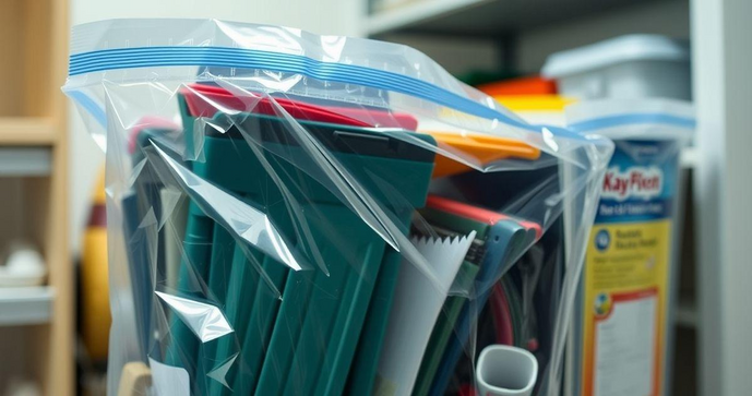 Saco plástico com adesivo é a solução ideal para organização e praticidade no dia a dia